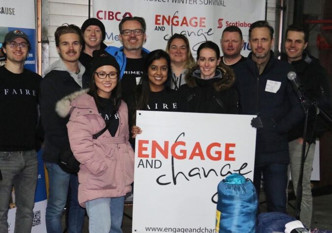 Group of Perimeter staff at an event giving back to the community