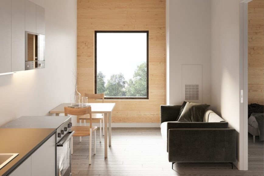 sunny kitchenette interior